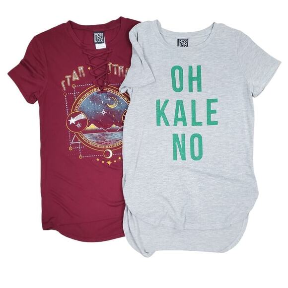 Modern Lux Graphic T-shirt Short Sleeves Top Size X-Small & Small Bundle of 2 - Picture 1 of 8